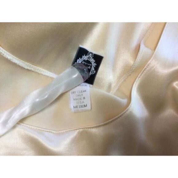 Vintage Ivory Satin & Lace Slip Dress By The Lady Ashley Collection - Picture 5 of 7